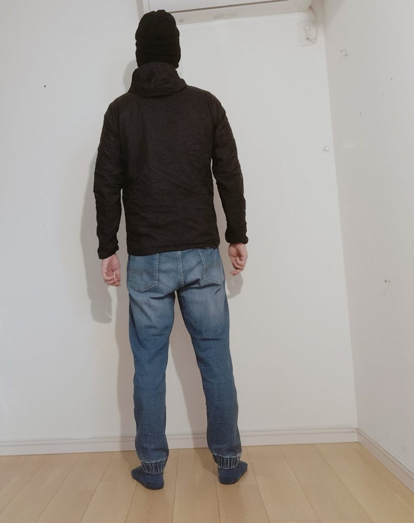 パタゴニアのフーディニジャケットのサイズ感、たたみ方、コーデ等レビュー！１８０センチ以上の大男