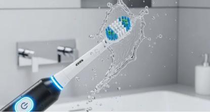 歯周病で歯ぐきが炎症を起こしているイメージ図。歯肉炎や歯槽膿漏など中年男性に多い歯の病気を表し、電動歯ブラシによる予防や健康維持の重要性を示す