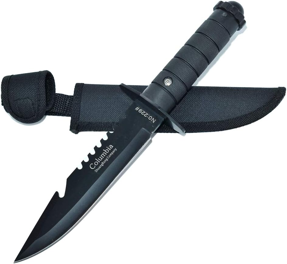 Dcenrun シースナイフ HYD-006Xは、手頃な価格帯で購入できるコスパ重視のアウトドアナイフです。刃渡り14cmの扱いやすいサイズで、キャンプ・釣り・登山などの軽作業に最適。黒で統一されたデザインとABSハンドルの握りやすさが魅力で、「まず1本ほしい」という人にぴったりの入門用ナイフです。