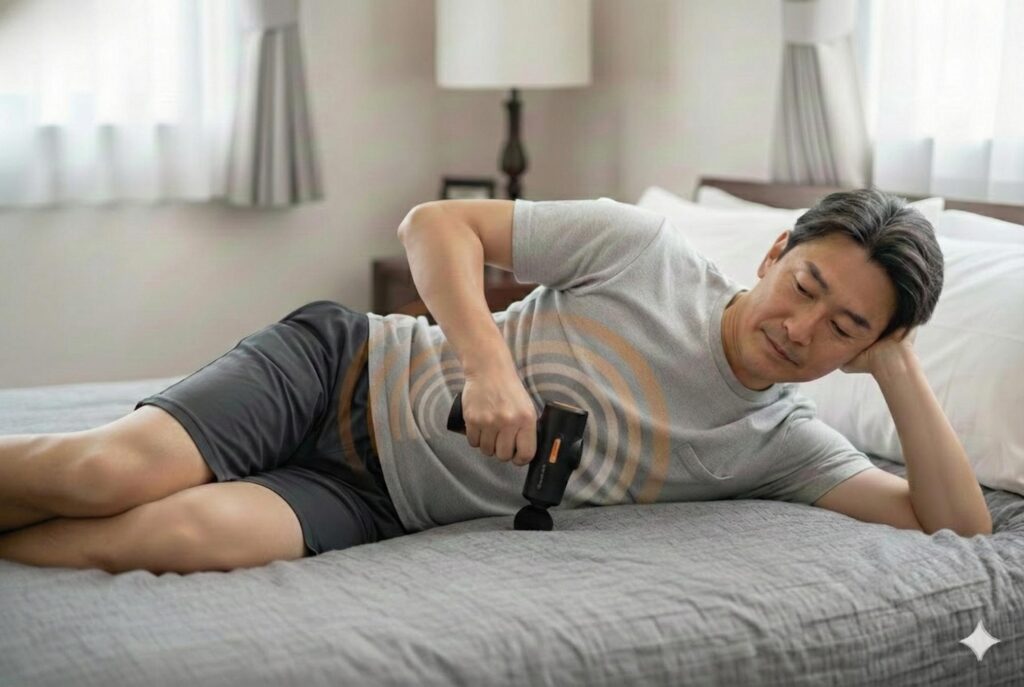 30代からの腰痛対策！いきなりストレッチが逆効果な理由と、ぎっくり腰を回避する「筋膜リリースガン」の活用術を元警察官が解説。カチカチの筋肉を安全にほぐし、生活リスクを最小限に抑えるプロ推奨のメンテナンス手順とは。動けなくなる前に、正しいセルフケアで日常を守りましょう。